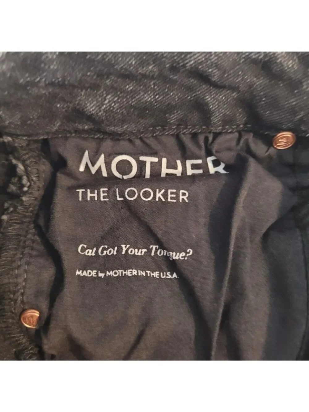 Mother The Looker Jeans Womens 24 Black Cat Got Your Tongue Wash Stretch Denim - Picture 6 of 14